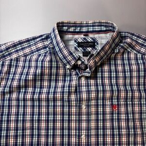 ARIAT PRO SERIES Mens XXL TTG Plaid Short Sleeve Button Down Shirt Red Logo